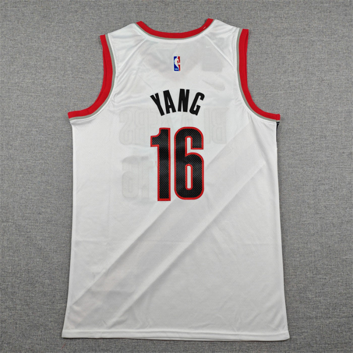 NK Portland Trail Blazers YANG 16 White NBA Jersey Basketball Shirt