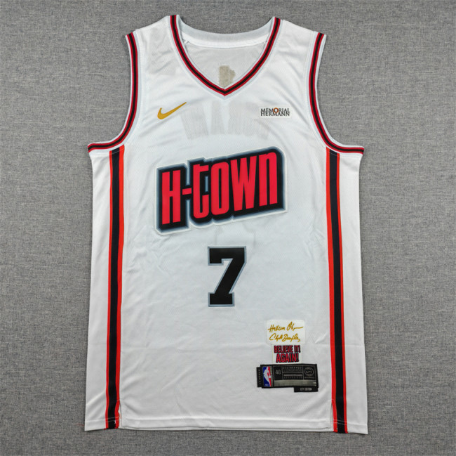 2025 City Edition Houston Rockets DURANT 7 White Basketball Shirt NBA Jersey