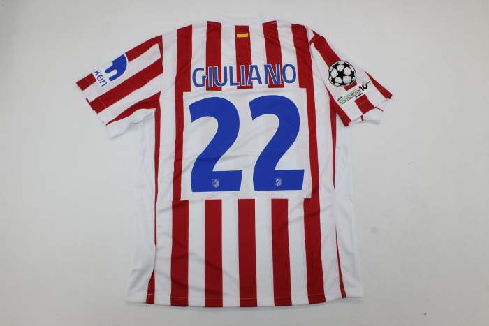 with UCL Patch Fan Version 2025-2026 Atletico Madrid GIULIANO 22 Home Soccer Jersey Football Shirt
