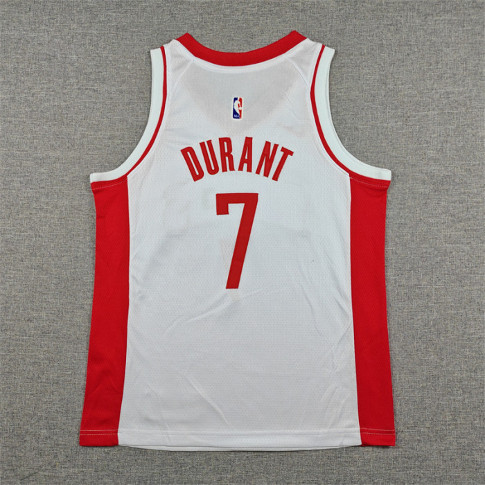 Youth/Kids Houston Rockets DURANT 7 White Basketball Shirt Child NBA Jersey