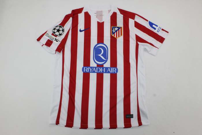 with UCL Patch Fan Version 2025-2026 Atletico Madrid GIULIANO 22 Home Soccer Jersey Football Shirt