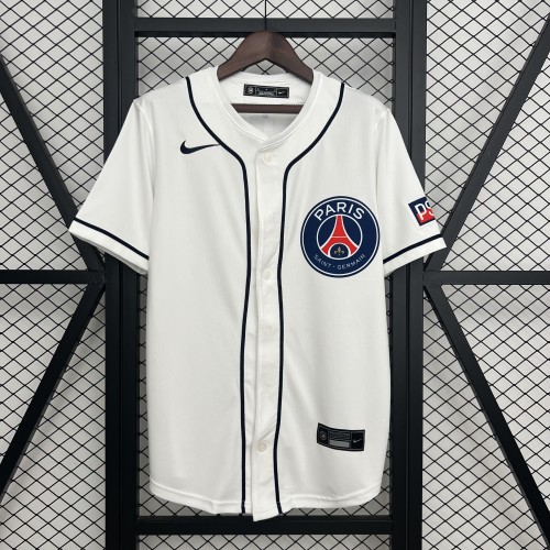 2025-2026 PSG White MLB Jersey Paris Saint-Germain Baseball Shirt