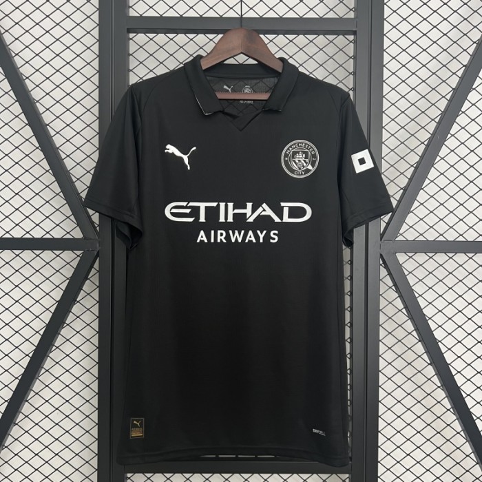 Fan Version 2025-2026 Manchester City Away Black Soccer Jersey Man City Football Shirt