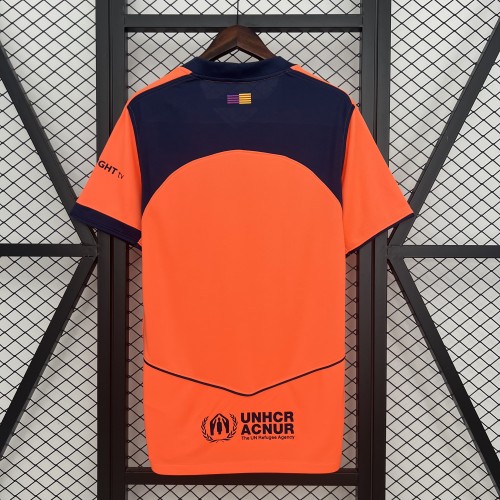 Barca Camisetas de Futbol Fans Version 2025-2026 Barcelona Third Away Orange Soccer Jersey