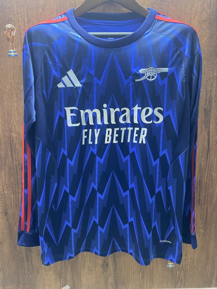 Long Sleeve Fan Version 2025-2026 Arsenal Away Soccer Jersey LS Football Shirt