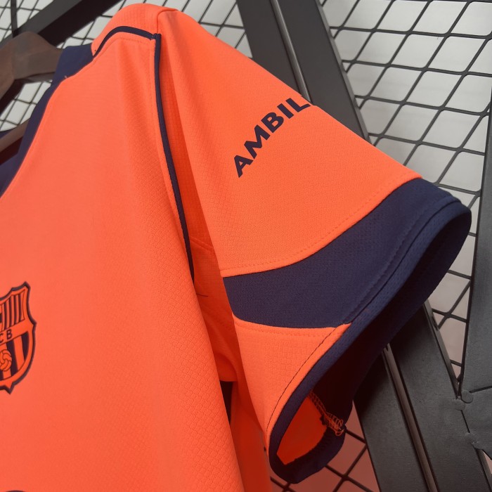 Barca Camisetas de Futbol Fans Version 2025-2026 Barcelona Third Away Orange Soccer Jersey