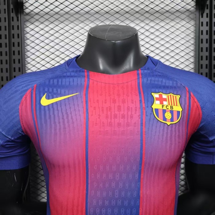 without Sponor Logo Barca Camisetas de Futbol Player Version 2025-2026 Barcelona Home Soccer Jersey