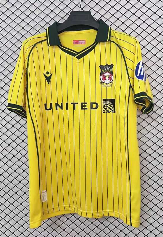 Fan Version 2025-2026 Wrexham Away Yellow Soccer Jersey Football Shirt