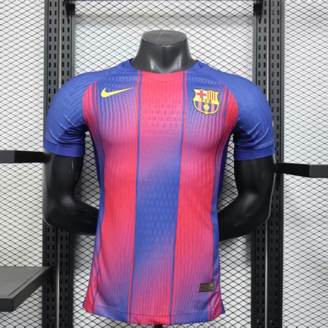 without Sponor Logo Barca Camisetas de Futbol Player Version 2025-2026 Barcelona Home Soccer Jersey