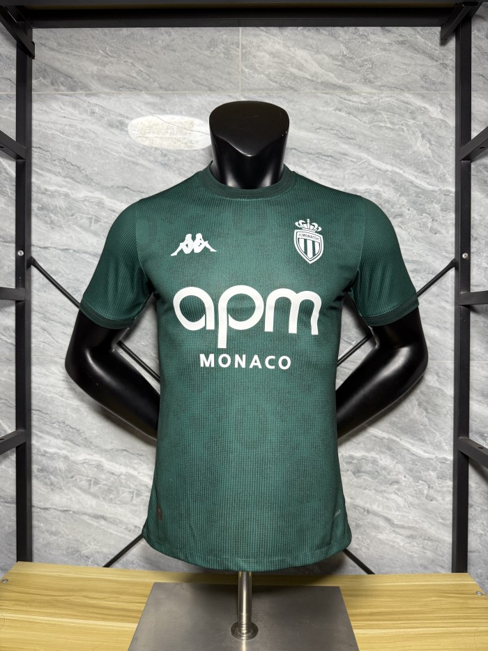 Player Version 2025-2026 AS Monaco Third Away Green Soccer Jersey Football Shirt