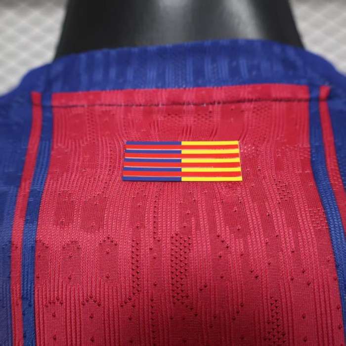 without Sponor Logo Barca Camisetas de Futbol Player Version 2025-2026 Barcelona Home Soccer Jersey