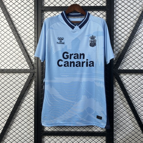 with LALIGA Patch Fan Version 2025-2026 Las Palmas Away Blue Soccer Jersey Football Shirt