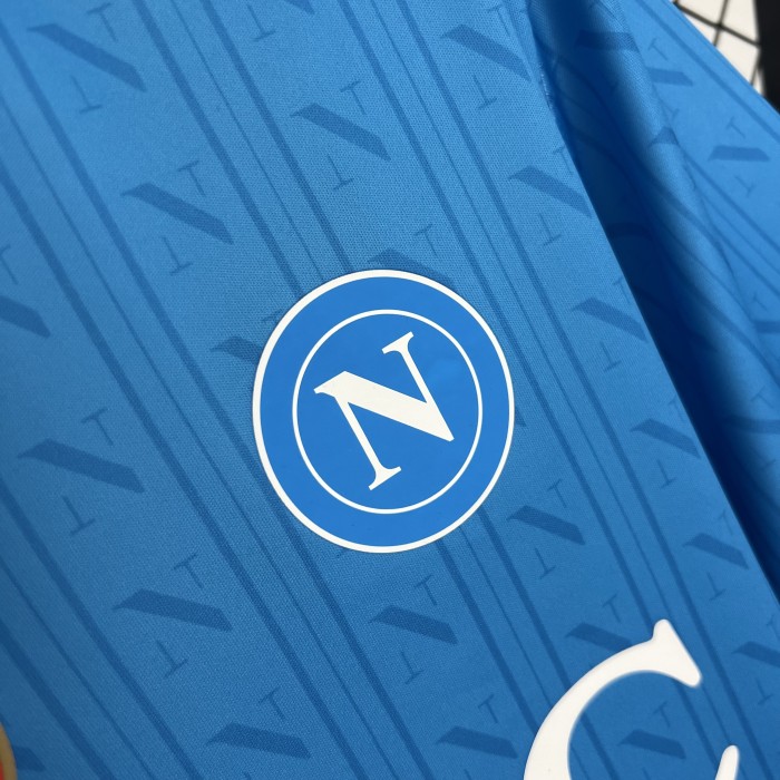 with Scudetto Patch Fan Version 2025-2026 Calcio Napoli Home Football Shirt Napoles Soccer Training Jersey