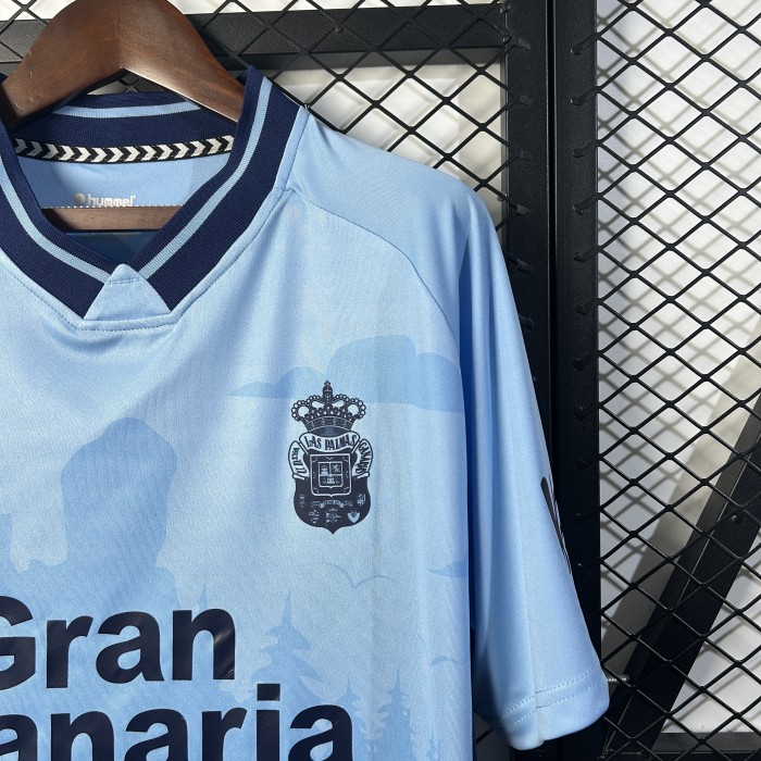 with LALIGA Patch Fan Version 2025-2026 Las Palmas Away Blue Soccer Jersey Football Shirt