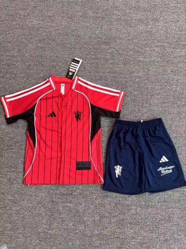 Youth Uniform Kids Kit 2025-2026 Manchester United Baseball Jersey MLB Shirt