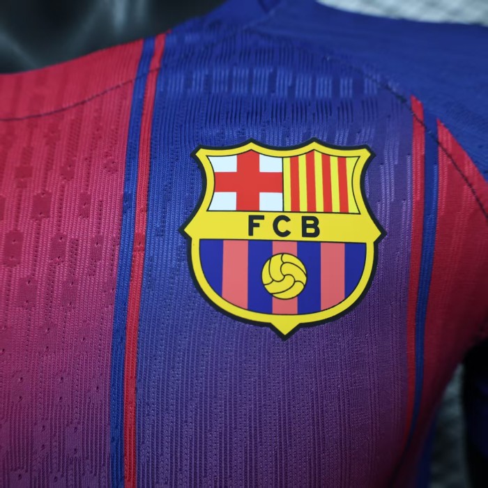 without Sponor Logo Barca Camisetas de Futbol Player Version 2025-2026 Barcelona Home Soccer Jersey