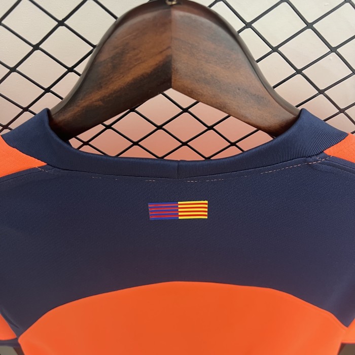 Barca Camisetas de Futbol Fans Version 2025-2026 Barcelona Third Away Orange Soccer Jersey