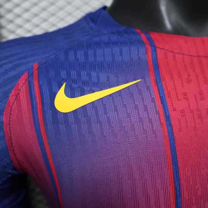without Sponor Logo Barca Camisetas de Futbol Player Version 2025-2026 Barcelona Home Soccer Jersey