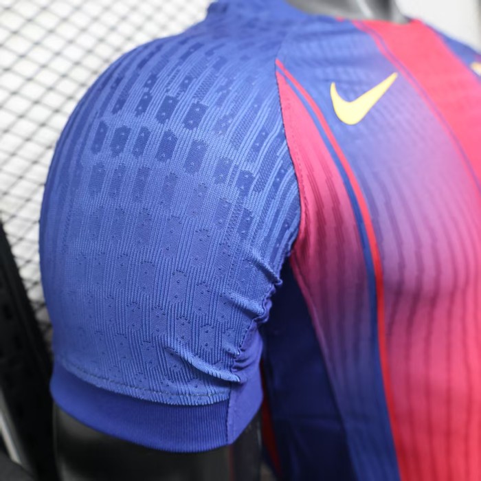 without Sponor Logo Barca Camisetas de Futbol Player Version 2025-2026 Barcelona Home Soccer Jersey