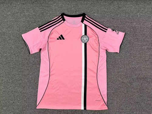 Fan Version 2025-2026 Leicester City Third Away Pink Football Shirt Soccer Jersey