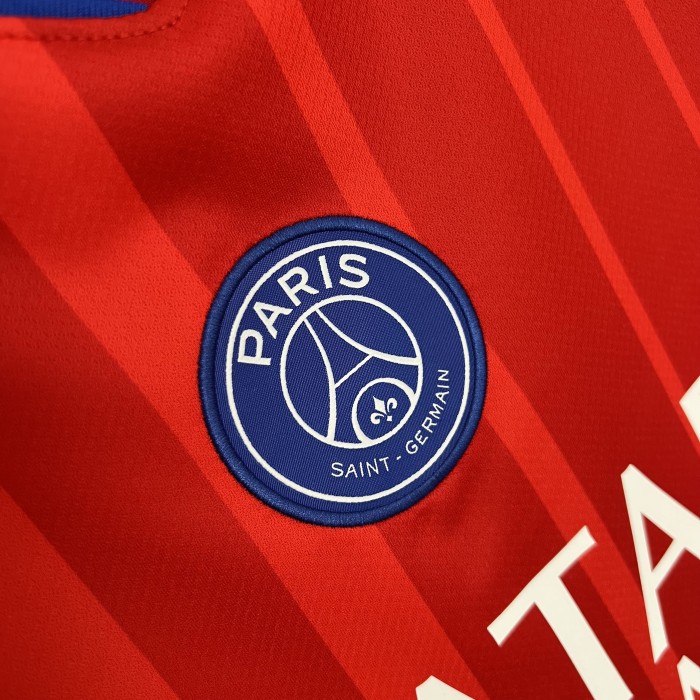 Fan Version 2025-2026 PSG Third Away Red Soccer Jersey Paris Football Maillot