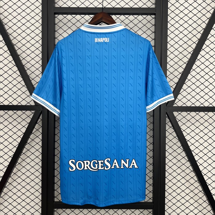 with Scudetto Patch Fan Version 2025-2026 Calcio Napoli Home Football Shirt Napoles Soccer Training Jersey