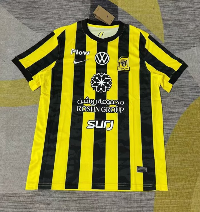 Fans Version 2025-2026 Al-Ittihad Home Soccer Jersey Football Shirt