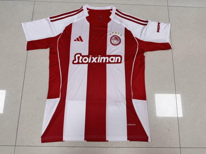 Fans Version 2025-2026 Olympiacos Home Soccer Jersey Olympic Football Shirt