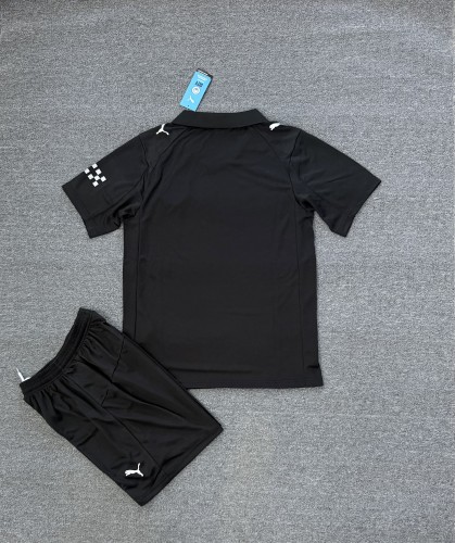 Adult Uniform 2025-2026 Manchester City Away Black Soccer Jersey Shorts Man City Football Kit