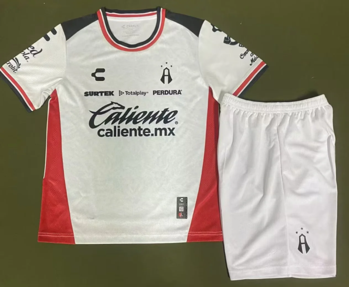 Youth Uniform Kids Kit 2025-2026 Atlas Away White Soccer Jersey Shorts Child Football Set
