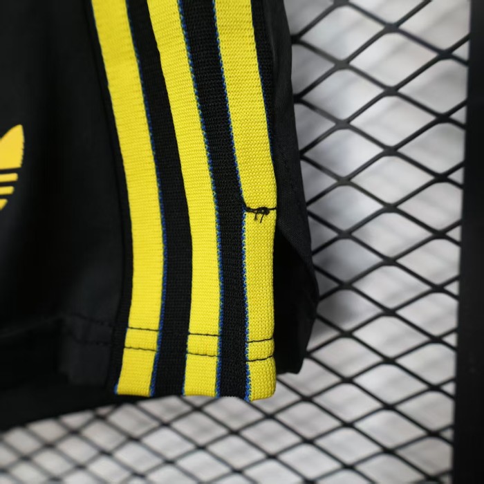 Player Version 2025-2026 Manchester United Third Away Black Soccer Shorts Football Shorts