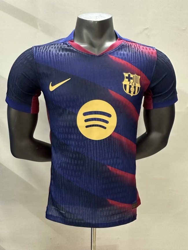 Barca Camisetas de Futbol Player Version 2025-2026 Barcelona Dark Blue/Red Special Edition Soccer Jersey