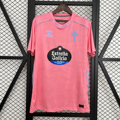 with LALIGA Patch Fans Version 2025-2026 Celta de Vigo Third Away Pink Soccer Jersey Football Shirt