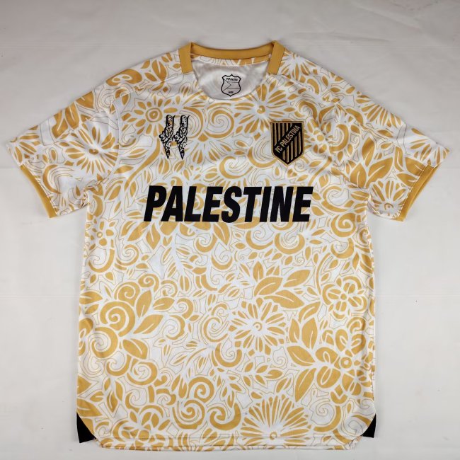 Fan Version 2025-2026 Palestine Gold/White Special Versionn Soccer Jersey FC Palestina Football Shirt