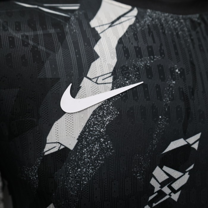Player Version 2025-2026 Al-Ittihad Black/White Soccer Training Jersey Football Pre-match Shirt