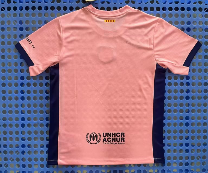 Barca Camisetas de Futbol Fans Version 2025-2026 Barcelona Pink/Dark Blue Soccer Training Jersey