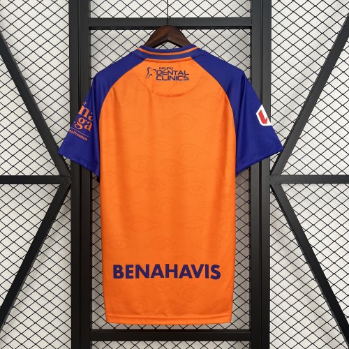 with LALIGA Patch Fan Version 2025-2026 Malaga Third Away Orange Soccer Jersey Football Shirt