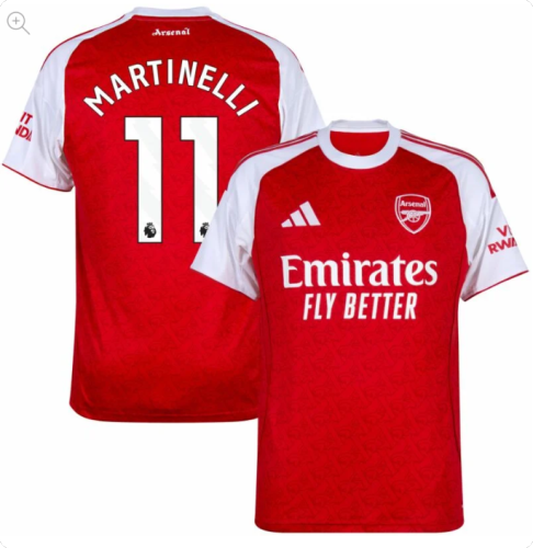 Fan Version Arsenal 2025-2026 Martinelli 11 Home Soccer Jersey Football Shirt