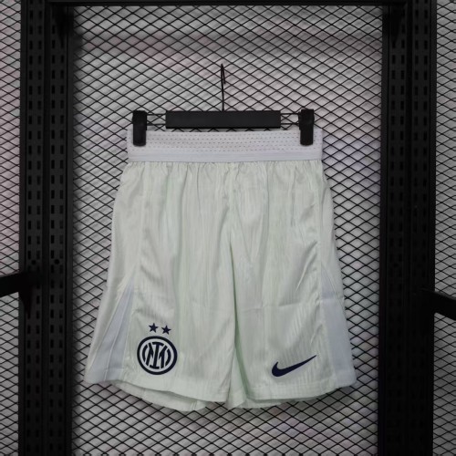 Player Version 2025-2026 Inter Milan Away White Soccer Shorts Football Shorts