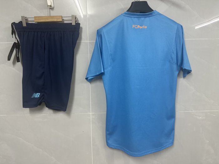 Adult Uniform 2025-2026 Porto Blue Soccer Training Shirt and Shorts Football Set