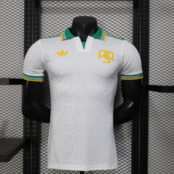 without Sponor Logo Player Version 2025-2026 As Roma Third Away White Soccer Jersey Football Shirt