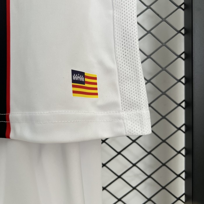 with LALIGA Patch Youth Uniform Kids Kit 2025-2026 Mallorca Away White Soccer Jersey Shorts Child Football Set