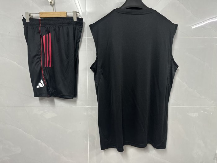 Adult Uniform 2025-2026 Ajax Black Soccer Training Vest and Shorts Football Set