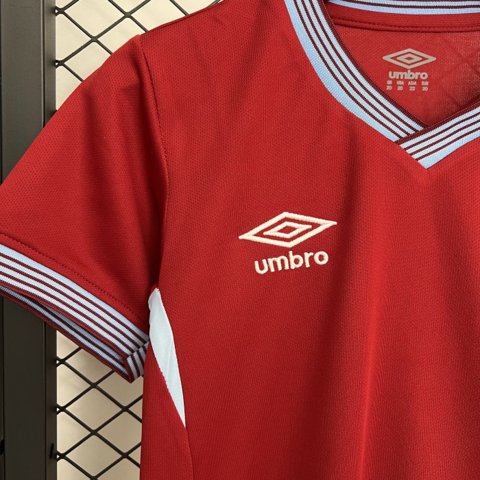 Youth Uniform Kids Kit West Ham United 2025-2026 Home Soccer Jersey Shorts Child Football Set
