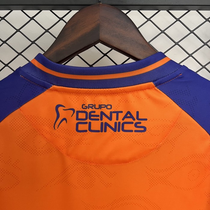 with LALIGA Patch Fan Version 2025-2026 Malaga Third Away Orange Soccer Jersey Football Shirt