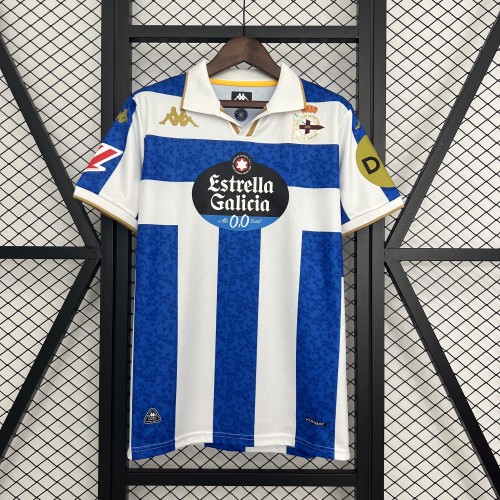 with LALIGA Patch Fan Version 2025-2026 Deportivo La Coruna Home Soccer Jersey Camisetas de Futbol