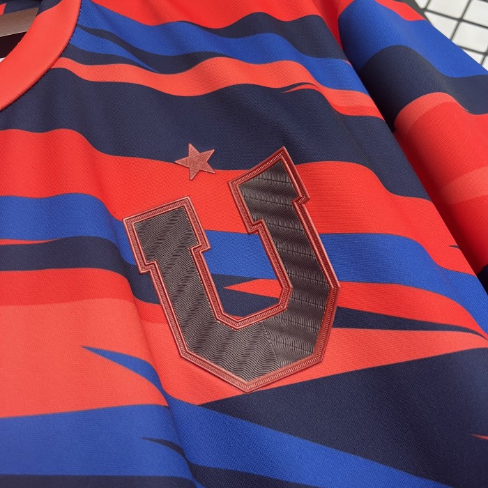 Fans Version 2025-2026 Club Universidad de Chile Orange/Blue Soccer Training Jersey Football Shirt