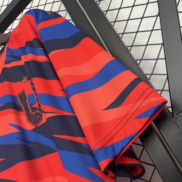Fans Version 2025-2026 Club Universidad de Chile Orange/Blue Soccer Training Jersey Football Shirt