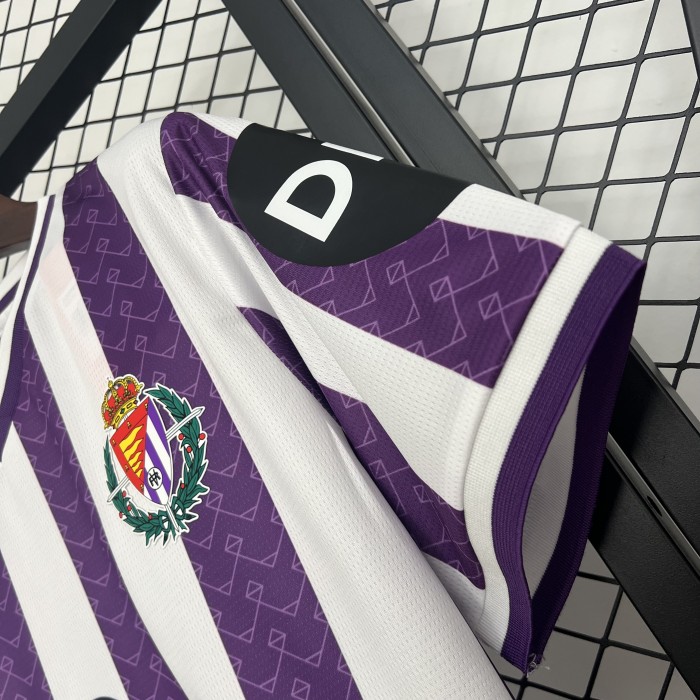 with LALIGA Patch Fans Version 2025-2026 Real Valladolid Home Soccer Jersey