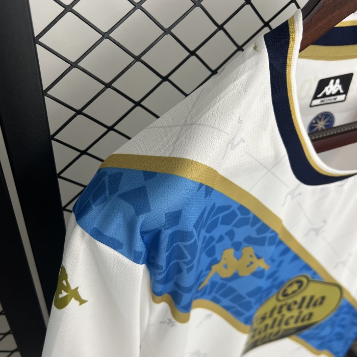 with LALIGA Patch Fan Version 2025-2026 Deportivo La Coruna Third Away White Soccer Jersey Camisetas de Futbol